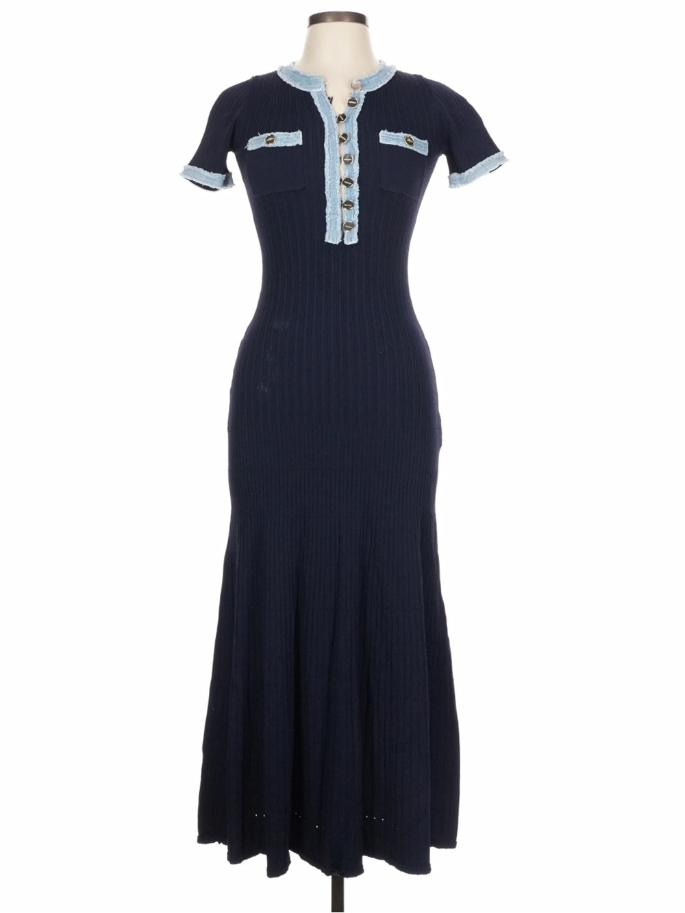 Sandro Navy Knit Dress - Picture 3 of 3